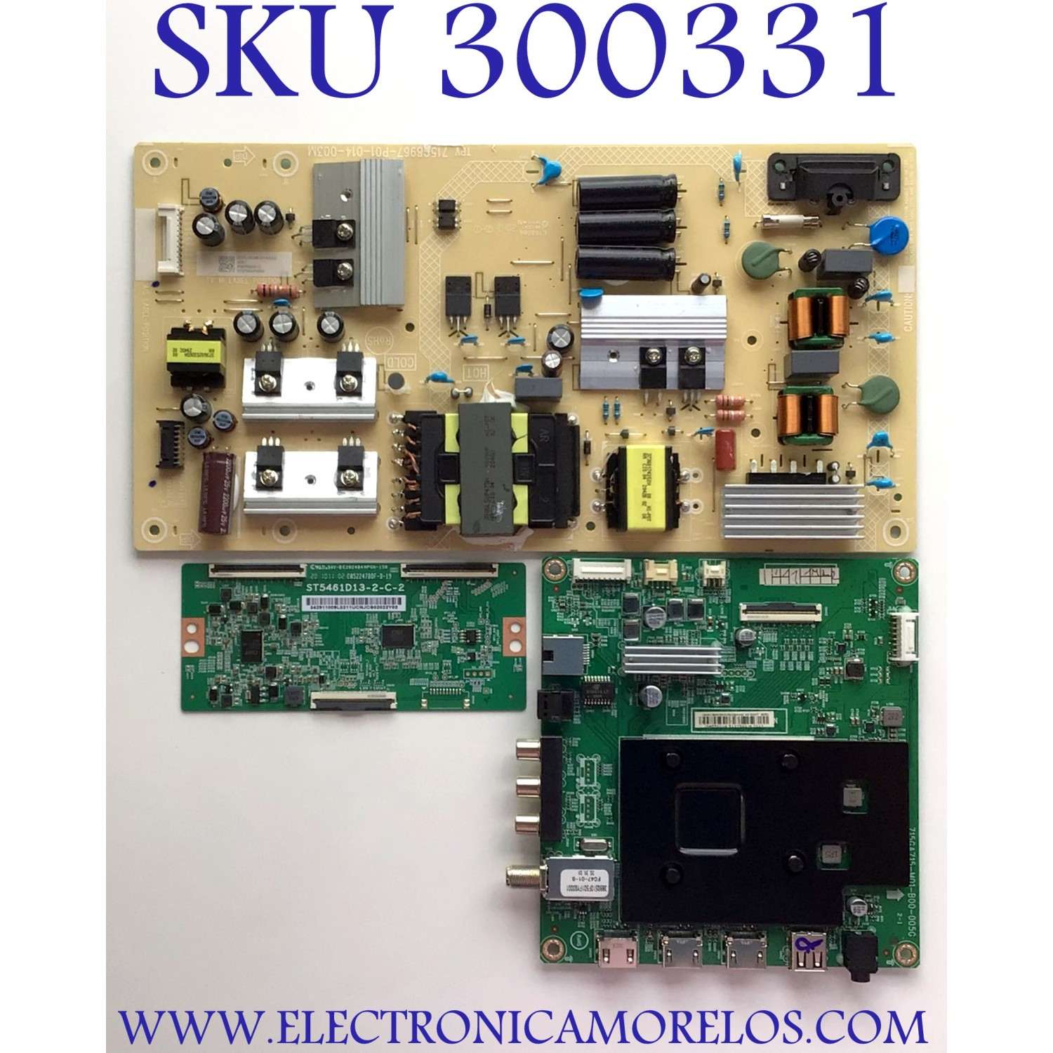 KIT DE TARJETAS PARA TV INSIGNIA /  MAIN XKCB02K002 / 715GA715-M01-B00-005G / FUENTE PLTVJW321XXGE / 715G8967-P01-014-003M / T-CON 342911009L / ST5461D13-2-C-2 / PANEL TPT550U2 -D132.L REV:S21C / DISPLAY CV550U2-T01 / MODELO NS-55DF710NA21